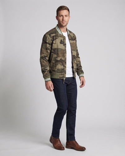 Herren Harrington-Jacke aus Baumwolltwill mit sportlichem Rippkragen Echoarchiv