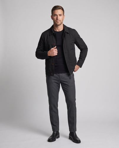Herren Leichtgewicht Wasserabweisende Harrington Jacke mit Reißverschluss und Knopfleiste Echoarchiv