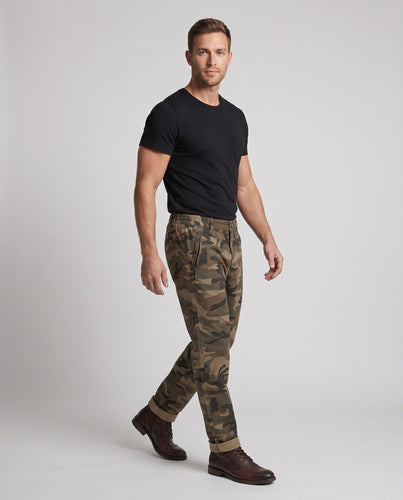 Herren Modern Twill Jogger mit tapered Bein, Reißverschlusstaschen und elastischem Bund Echoarchiv