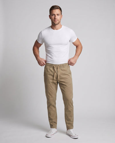 Herren Tapered Chino Jogger mit elastischem Bund und Kordelzug Echoarchiv