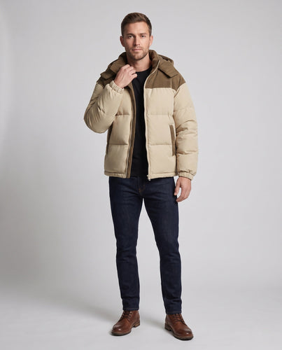 Herren Warme Pufferjacke mit Kapuze und Steppdesign Echo Archiv