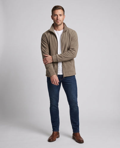 Herren Weiche Fleecejacke mit hohem Kragen Echo Archiv 1787797216