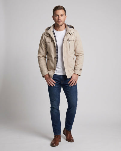 Herren elegante Winterjacke mit abnehmbarer Kapuze Echo Archiv