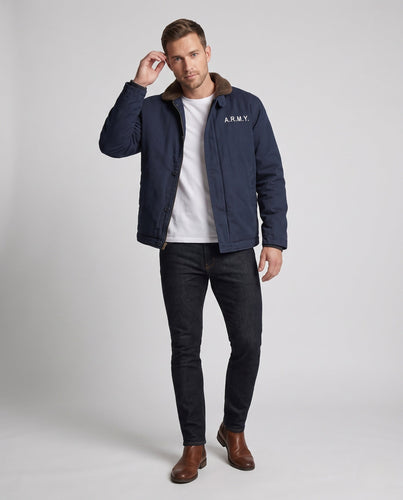 Herren Modische Utility-Jacke mit Teddyfutter Echo Archiv