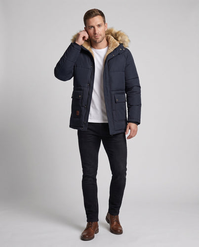 Herren Winterjacke mit Kunstfell-Futter Echo Archiv