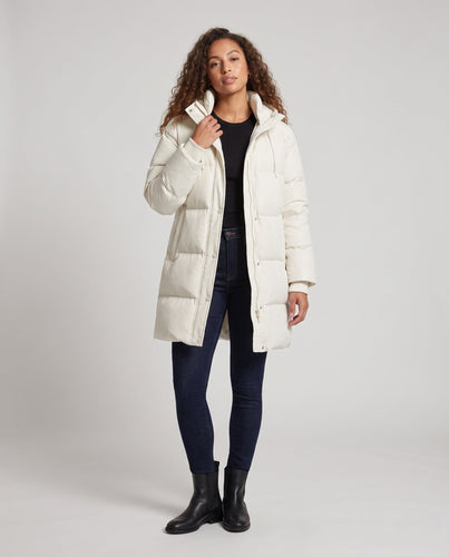Damen Lange Steppjacke mit Kapuze Echo Archiv