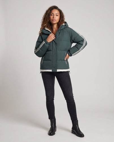 Damen Moderne Steppjacke mit Kapuze Echo Archiv