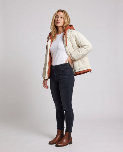 Damen Wattierte Kapuzenjacke Echo Archiv