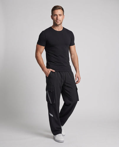 Herren Bunte Cargo-Hose mit breitem Schnitt Echo Archiv
