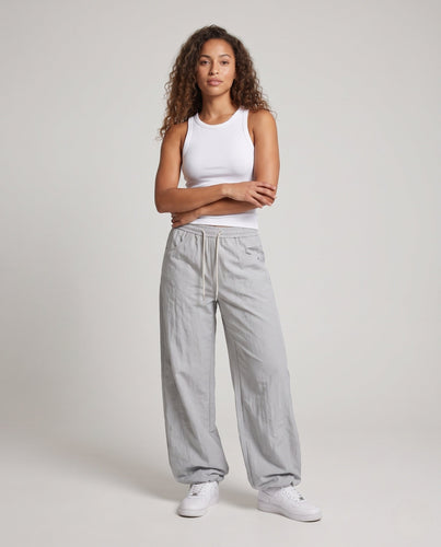 Damen Ultra Weite LoungEchoarchiv Baggy-Hose aus Leinenmischung mit Kordelzug, niedrigem Schritt & Patten-Taschen Echoarchiv