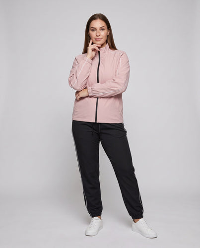 Frauen Zwei-Teilig Leichtgewicht Trainingsset mit Windjacke, Reflektierenden Paspeln & Schmal zulaufenden Jogginghosen Echoarchiv