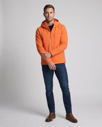 Herren Atmungsaktive Softshell-Jacke mit Ergonomischer Kapuze, Reißverschluss-Brusttasche & Verlängertem Rückenbund Echoarchiv