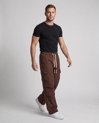 Herren Baggy Cargo Hose mit elastischem Tunnelzug, multifunktionalen Taschen & entspannter Silhouette Echoarchiv
