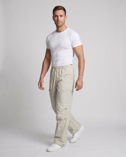 Herren Baggy-Tech-Cargo-Hosen mit elastischem Kordelzugbund, übergroßen Taschen & verstellbarem Saum Echoarchiv
