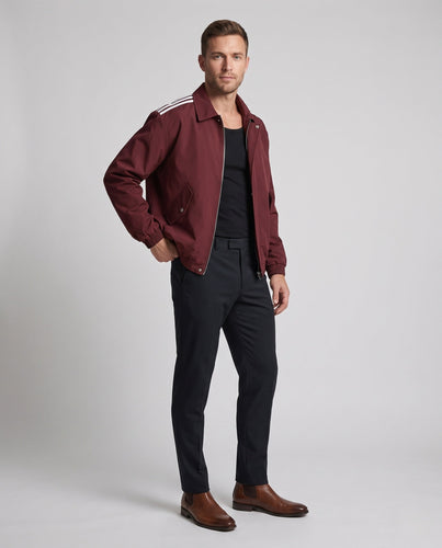 Herren Bomberjacke im Oversized-Look mit Hemdkragen, Schulterstreifen & elastischem Saum Echoarchiv