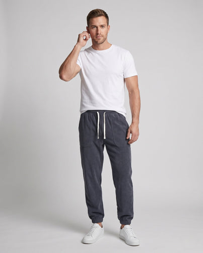 Herren Corduroy Jogginghose mit weichem Fleece-Futter, Kordelzug und elastischem Taillenbund Echoarchiv
