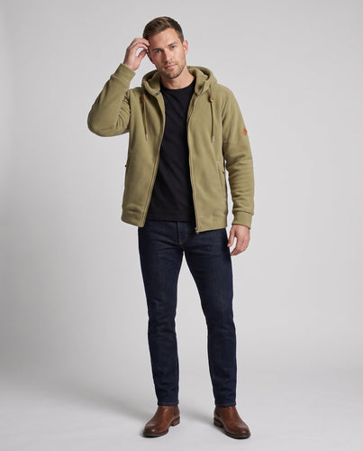 Herren Fleece-Pullover mit Teddy-Futter und durchgehendem Reißverschluss Echoarchiv
