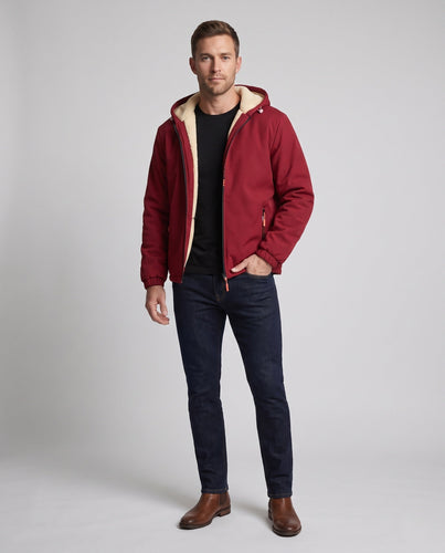 Herren isolierte Kapuzen-Softshelljacke mit Sherpa-Futter und winddichter äußeren Schale Echoarchiv