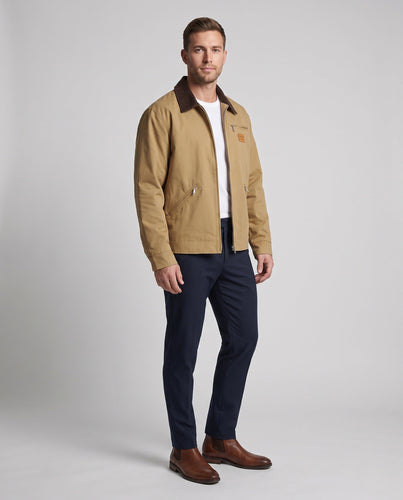 Leichte Overshirt Übergangsjacke für Herren im Bomberstil mit durchgehendem Reißverschluss und Reißverschlusstaschen Echoarchiv