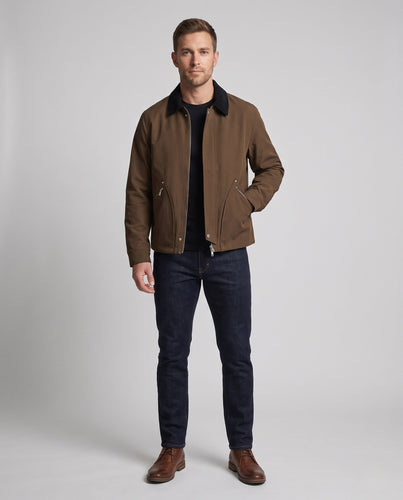 Herren Leichtgewichts Utility Übergangsjacke mit Hemdkragen, Zwei-Wege-Reißverschluss und diagonalen Reißverschlusstaschen Echoarchiv