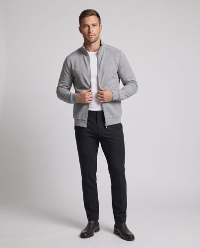 Herren Leichtgewicht Zip Stehkragen Sweatshirt mit Vollreißverschluss und Seitentaschen Echoarchiv