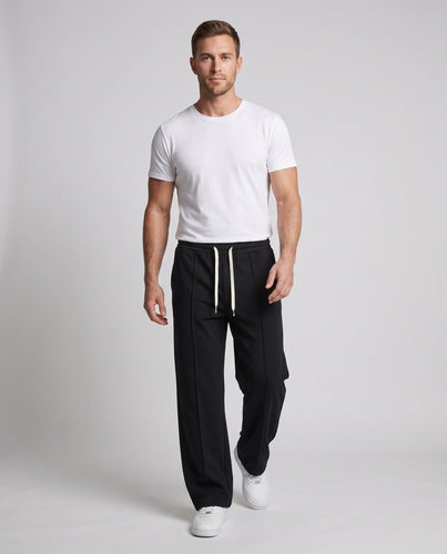 Herren Loose Fit Relaxed Jogginghose aus French Terry mit weitem Bein und Kordelzug Echoarchiv