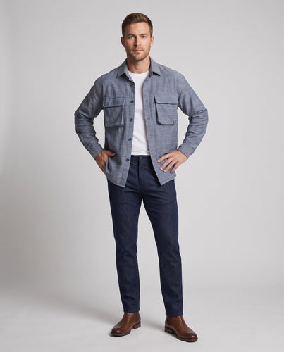 Herren-Überhemdjacke im Utility-Look mit aufgesetzten Brusttaschen und lockerer Passform Echoarchiv