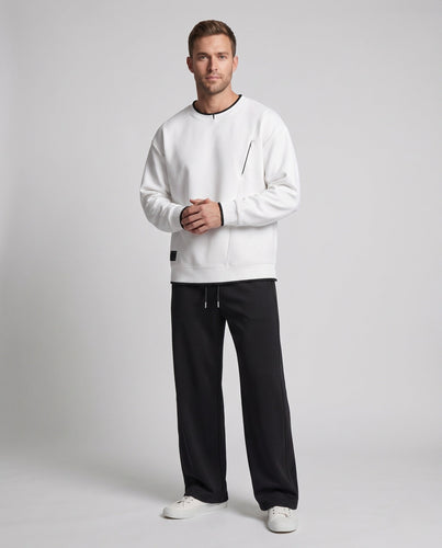 Herren Oversized Freizeitset aus schwerem Baumwollmix mit Rundhalsausschnitt Sweatshirt & weitem Jogginghose Echoarchiv