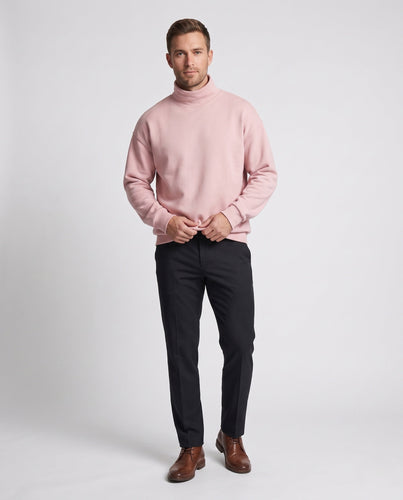 Herren Oversize Rollkragenpullover aus weichem Fleece mit überschnittenen Schultern Echoarchiv