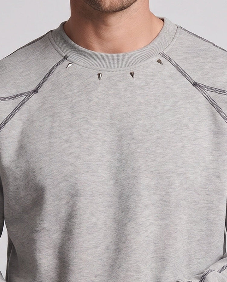 Herren Oversize Sweatshirt mit Kontrastnähten, Raglanärmeln und Rippbündchen Echoarchiv