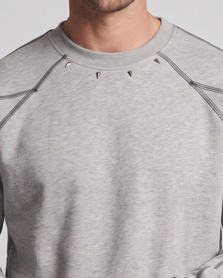 Herren Oversize Sweatshirt mit Kontrastnähten, Raglanärmeln und Rippbündchen Echoarchiv