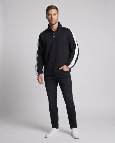 Herren Oversized sweatshirt mit Stehkragen und Druckknopfverschluss Echoarchiv