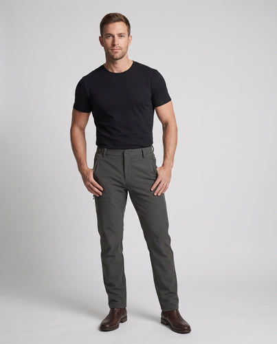 Herren Softshell-Funktionshose mit Stretch, wasserabweisender Oberfläche & vorgeformten Knien Echoarchiv