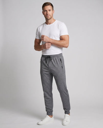 Herren Sportliche Jogginghose mit geradem Bein, elastischem Bund & Reißverschlusstasche Echoarchiv