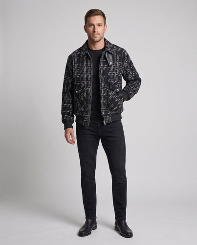 Herren Strukturierte Bomberjacke im Overshirt-Look mit Pattentaschen & Rippbündchen Echoarchiv