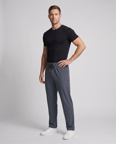 Herren Tapered-Jogginghose aus atmungsaktivem Funktionsstoff mit elastischem Bund und Kordelzug Echoarchiv