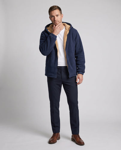 Herren Thermo-Fleece-Hoodiejacke mit Teddyfutter, Kapuze und winddichter Außenlage Echoarchiv