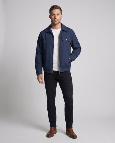 Herren Utility-Harringtonjacke mit Brusttasche & Reißverschluss Echoarchiv
