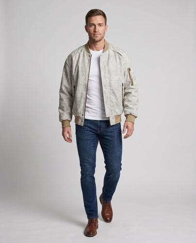 Herren Vintage-Bomberjacke mit gesteppter Thermoisolierung, Ärmeltasche & elastischen Bündchen Echoarchiv