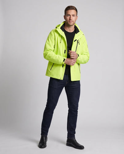 Herren Wasserabweisende Softshell-Outdoorjacke mit Kapuze, Zwei-Wege-Reißverschluss und verstellbaren Kordeln Echoarchiv