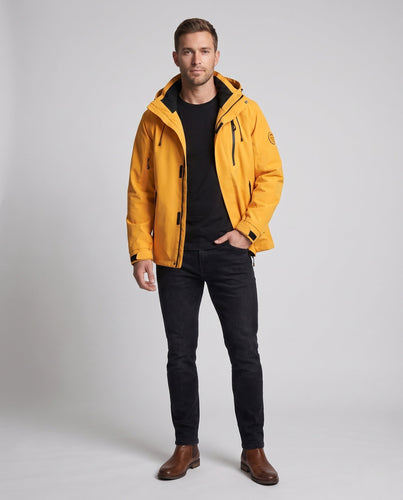 Herren Wasserabweisende Zwei‑in‑Eins Outdoorjacke mit abnehmbarer Fleece‑Innenjacke, Kapuze & Multifunktions‑Taschen Echoarchiv