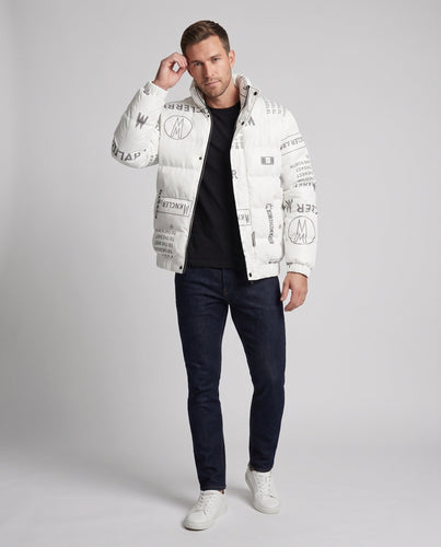 Herren Wattierte Steppjacke mit metallischem Glanz, kurzer Stehkragen & elastischem Saum Echoarchiv