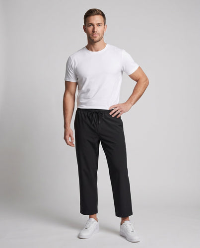 Herren Weite Lounge‑Hose mit Tunnelzugbund, geradem Bein und Eingrifftaschen Echoarchiv