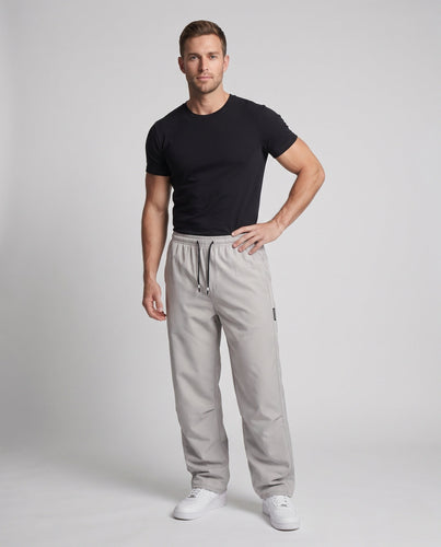 Herren Weite Nylon-Trainingshose mit elastischem Tunnelzug, Kordel & Seitentaschen Echoarchiv