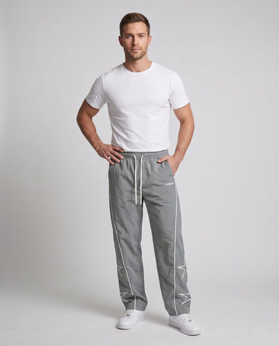 Herren Weite Trackhose mit Stern-Applikation, Kontrastpaspel & Kordelzug Echoarchiv