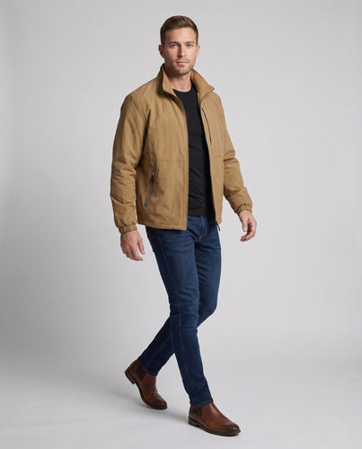 Männer Wendbare Utility-Jacke mit Fleece-Futter, Reißverschlusstaschen & Stehkragen Echoarchiv