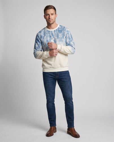 Unisex Oversize-Sweatshirt mit Acid-Wash‑Effekt, Rundhalsausschnitt & gerippten Abschlüssen
