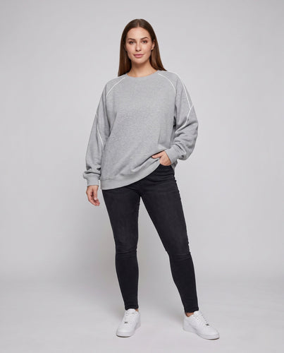 Unisex Oversize-Sweatshirt mit reflektierenden Nahtdetails
