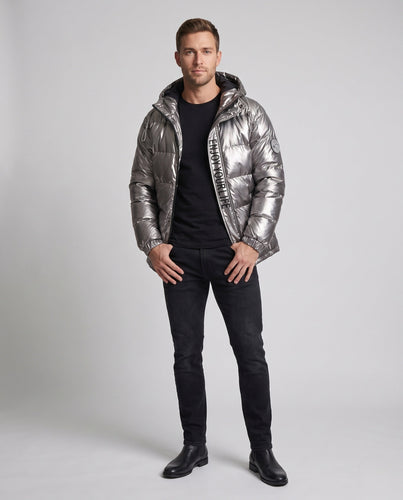 Herren Hochglänzende Steppjacke Echo Archiv