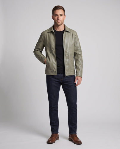 Herren moderne Kunstlederjacke Echo Archiv